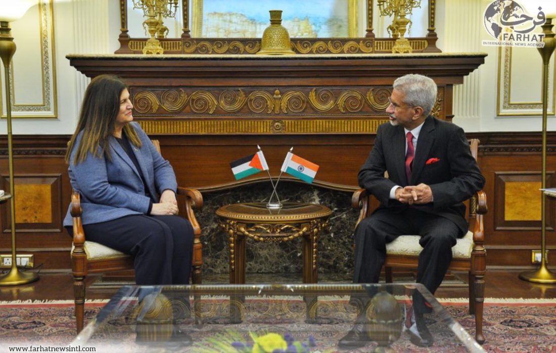 وزیر خارجه هند و وزیر خارجه فلسطین در حاشیه اجلاس وزیران عرب و هند دیدار کردند