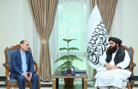 دیدار سفیر تاجیکستان با وزیر امور خارجه افغانستان و تأکید بر گسترش روابط دو جانبه